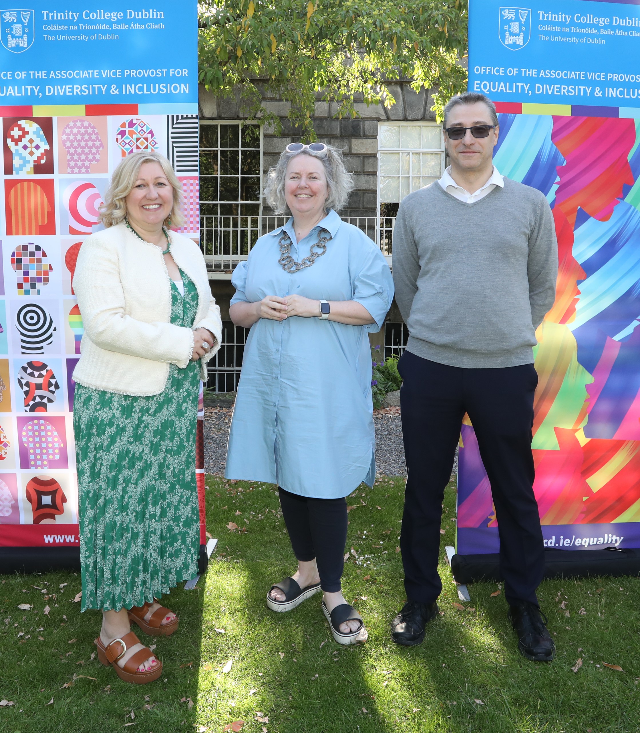 L-R Prof Lorraine Leeson, Associate Vice Provost for Equality, Diversity & Inclusion, Dr Linda Doyle, TCD Provost and Prof Graeme Watson, Head of School of Chemistry and Chair of the School's EDI committee